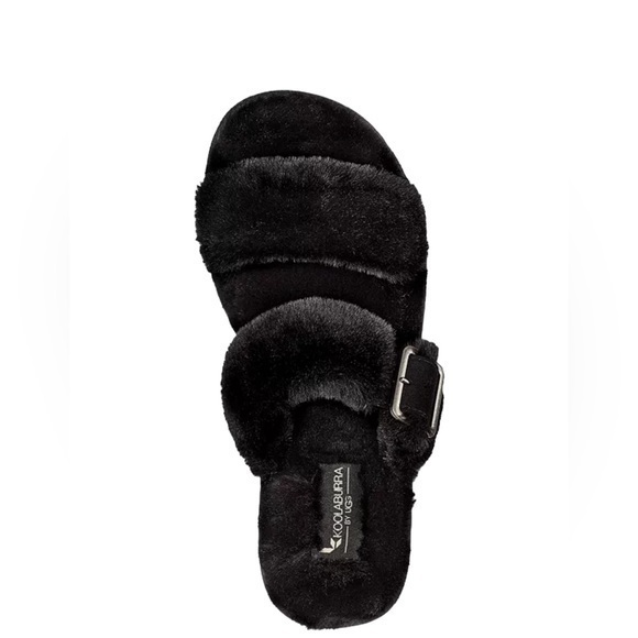 UGG koolaburra by Ugg Women's Furr-Ah Slipper Sandals Black Size 12 NEW - Picture 3 of 5